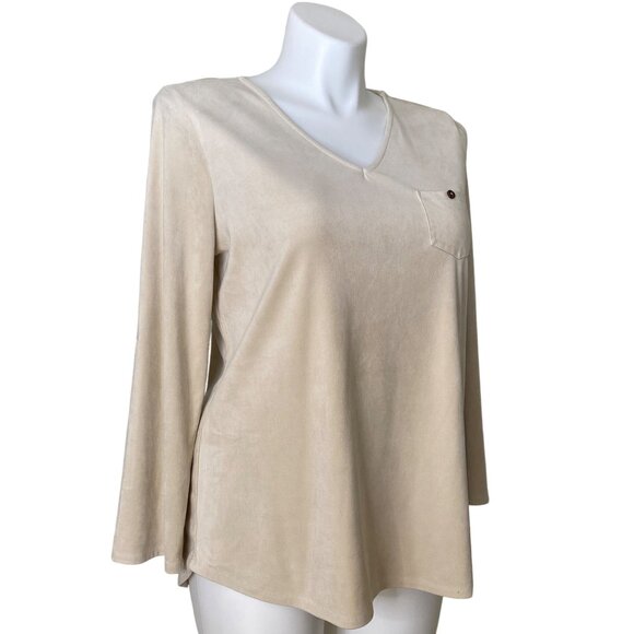Soft Surroundings Maddox Ultra Soft Tunic Top, Soft Taupe Women's Size L - Picture 2 of 8